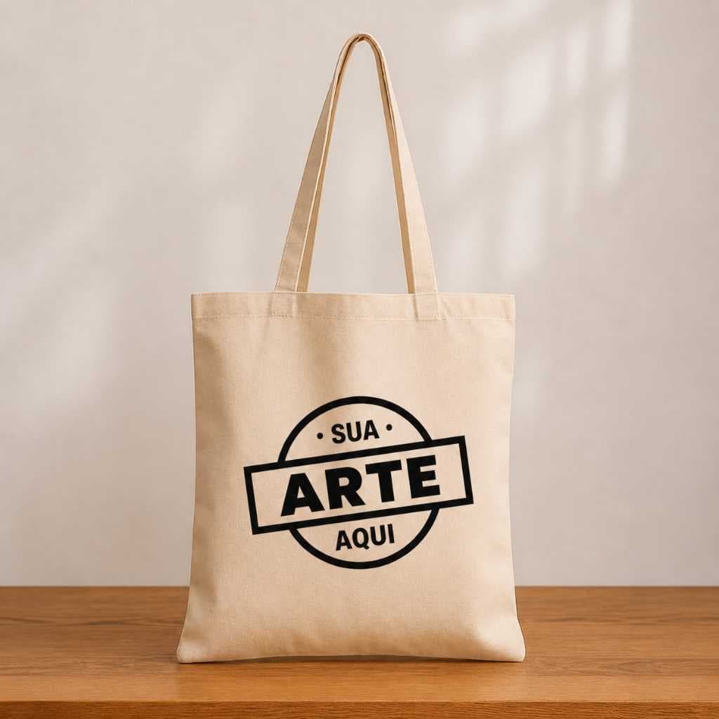 Ecobag Personalizada Algodão Cru 36x40 38x38 45x45 Sua Arte Aqui Sacola Reforçada Sua Logo Aqui