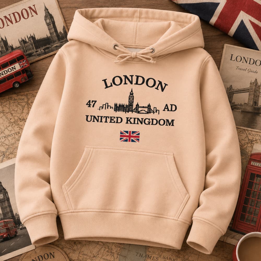 Moletom Infantil Londres Inglaterra Canguru Flanelado Unissex Inverno Quentinho Estilo Grosso Casual
