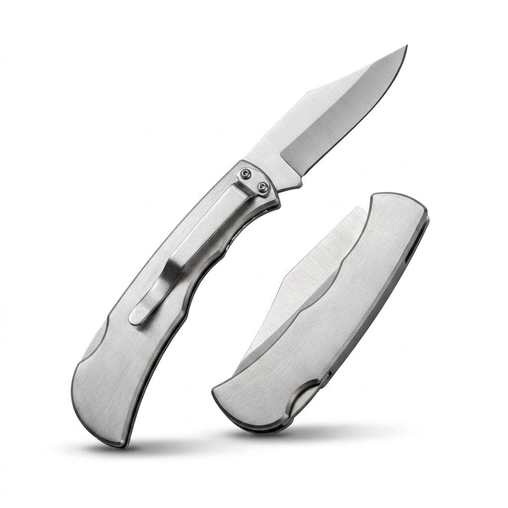 Canivete Inox Dobrável Com Presilha Estilo Zebu Para Bolso 18,5cm