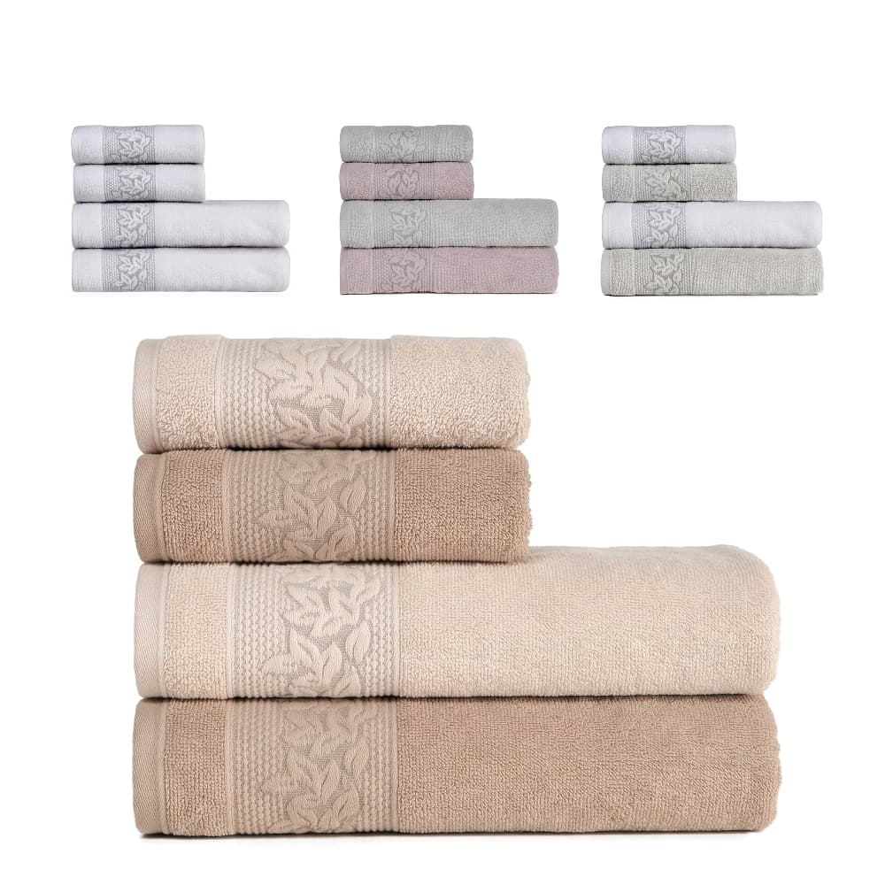 Toalhas de Banho e Rosto 100% Algodão Kit com 4 peças Karsten Provence