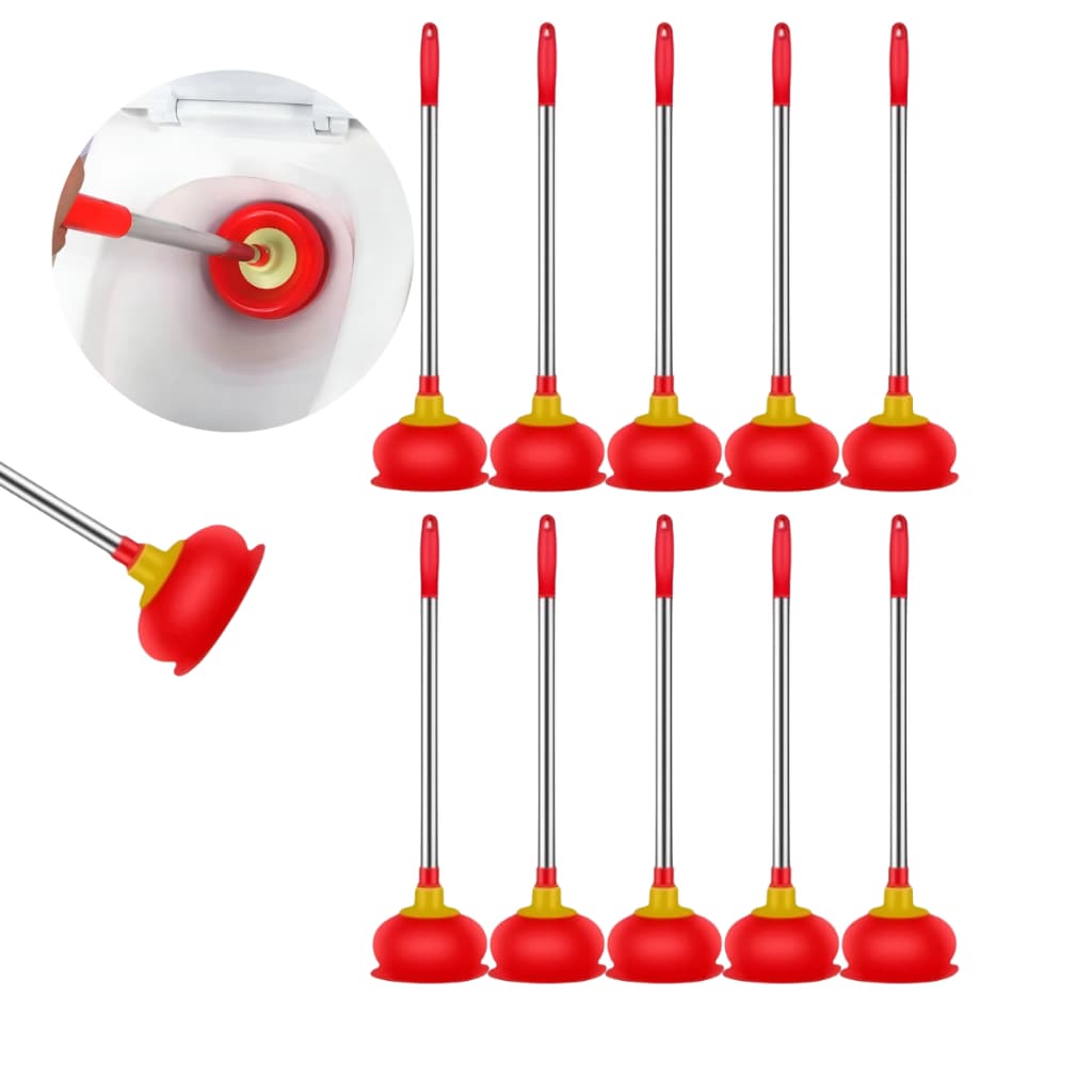 Kit 10 Desentupidor Vaso Sanitário Borracha Cabo Alumínio 50cm Alta Pressão Resistente