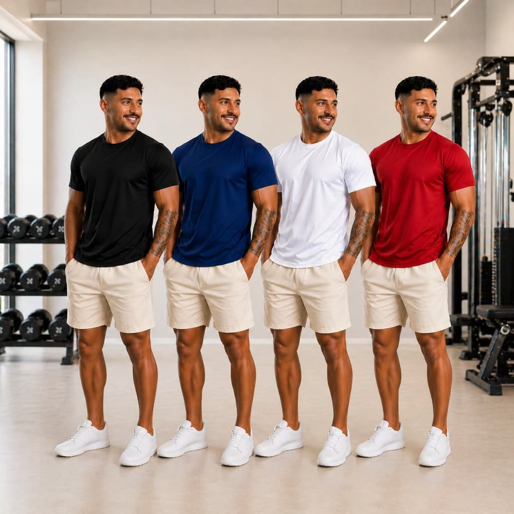 Kit 4 Camisetas Dry Fit Poliéster Masculina Casual Treino Academia Esportes Exercícios Fitness