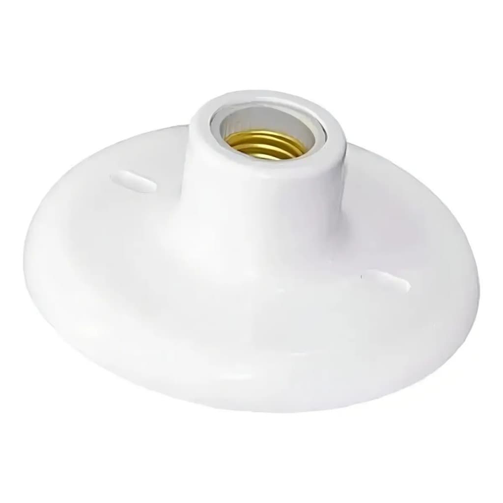 Blumenau Kit 10 Plafon Plastico Soquete Porcelana E27 Branco