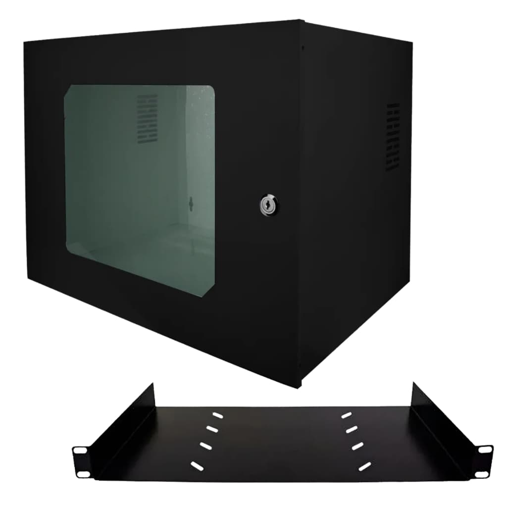 Rack 8u 19 Polegadas Parede Caixa Metálica Visor Rede Cftv Swith com Bandeja Rede Servidores