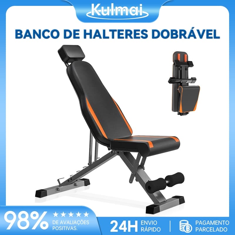 Novo banco de halteres dobrável para musculação em casa, multifuncional para homens e mulheres
