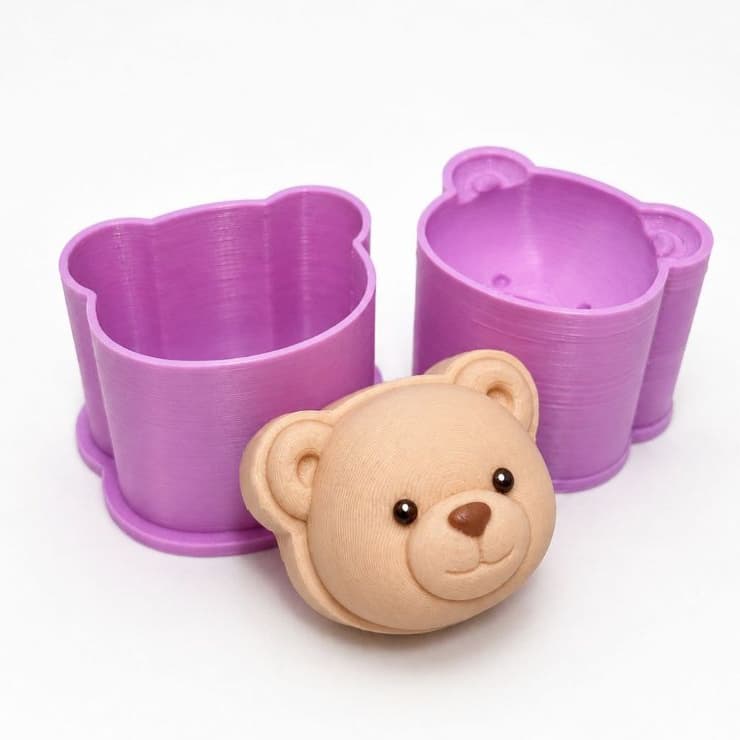 Modelador e Ejetor Para Modelar Massas, Doces e Brigadeiros Ursinho Fofo 3D Molde