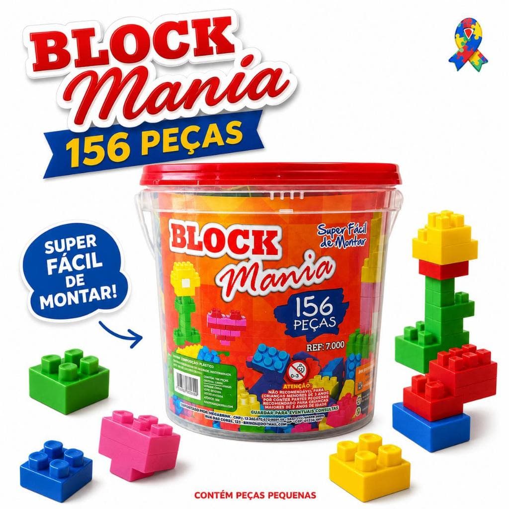 Blocos Montar 156 Peças - Brinquedo Monta Monta Crianças Acima De 3 Anos Educativo Criativo Presente Infantil
