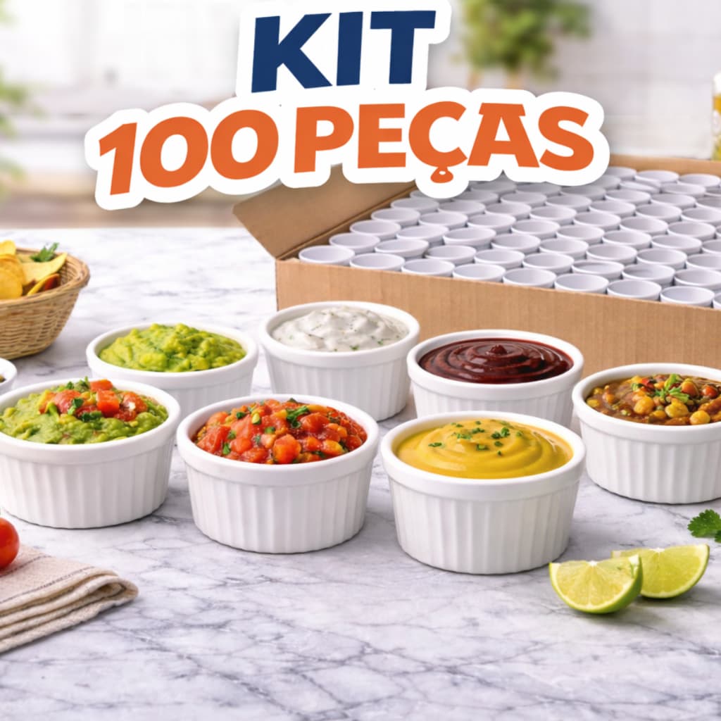 Ramekin 110ml Plástico Resistente Molheira Pequena Ideal para Molhos e Porções