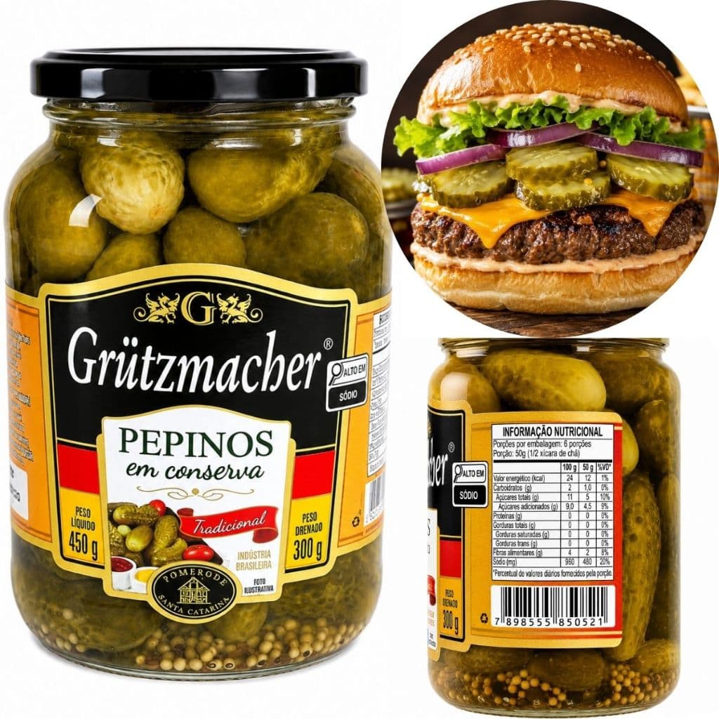 Pepino em Conserva Gourmet para Hambúrguer e Saladas