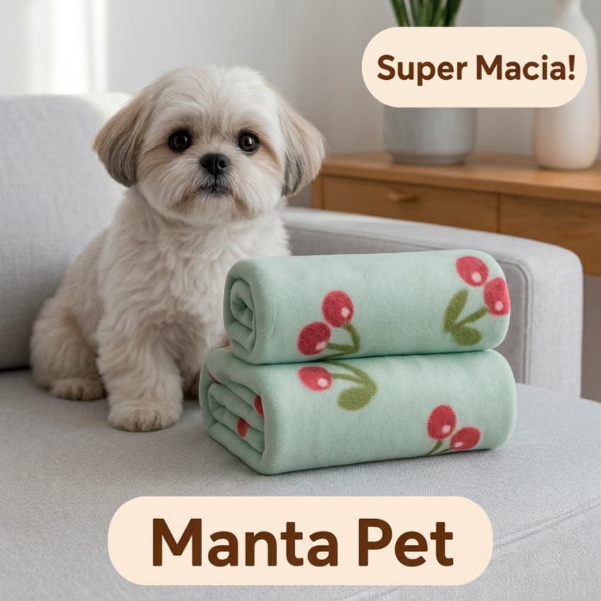 Manta Pet Ultra Soft Inverno 100x75 Cachorro Gato Quentinha Macia Antialérgica