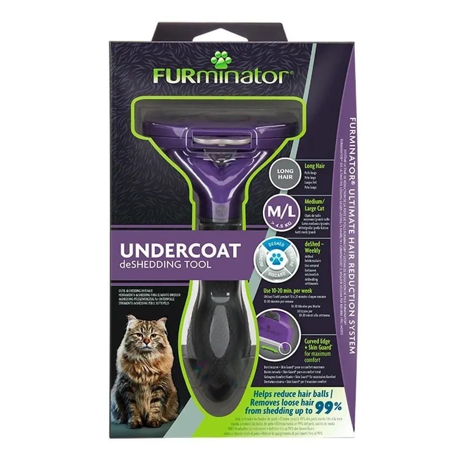 Rasqueadeira Furminator Gatos M/g + Original a Pronta Entrega -a melhor- Roxa