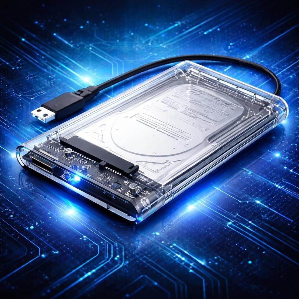 Case HD Externo 2.5 USB 3.0 Transparente Compatível PS4 Xbox One PC