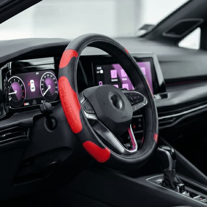 Capa Para Volante De Carro Vermelha Preta Universal Borracha Ecológica Nova Silicone Cores Variáveis