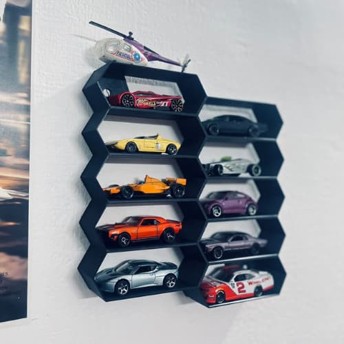 Expositor de Parede para 10 Carrinhos Hot Wheels