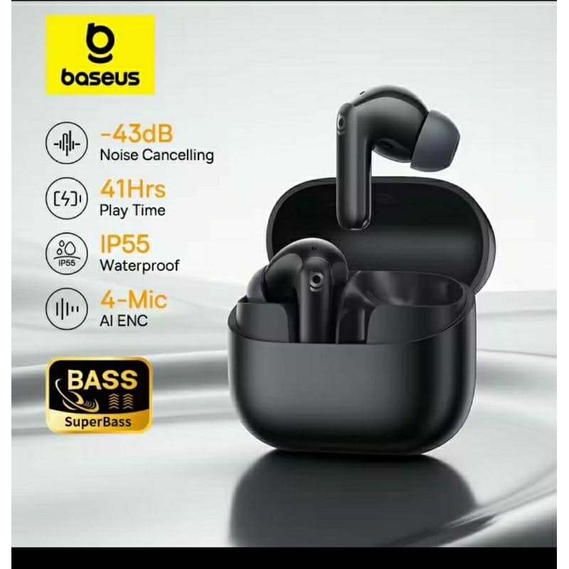 Baseus EP10 NC-43dB cancelamento de ruído ANC True Wireless Bluetooth 6.0 Fones intra-auriculares sem fio .