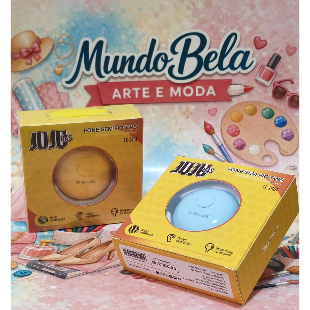 fone de ouvido bluetooth sem fio Fone Bluetooth JujuBass - TWS (tipo MM)