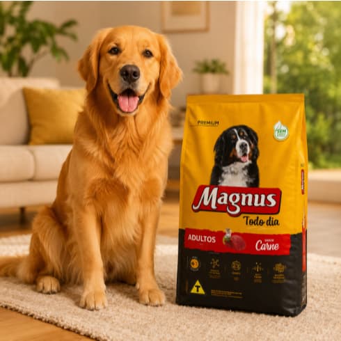 Magnus Todo Dia Ração Para Cães Adultos Sabor Carne 10kg,15kg e 25kg