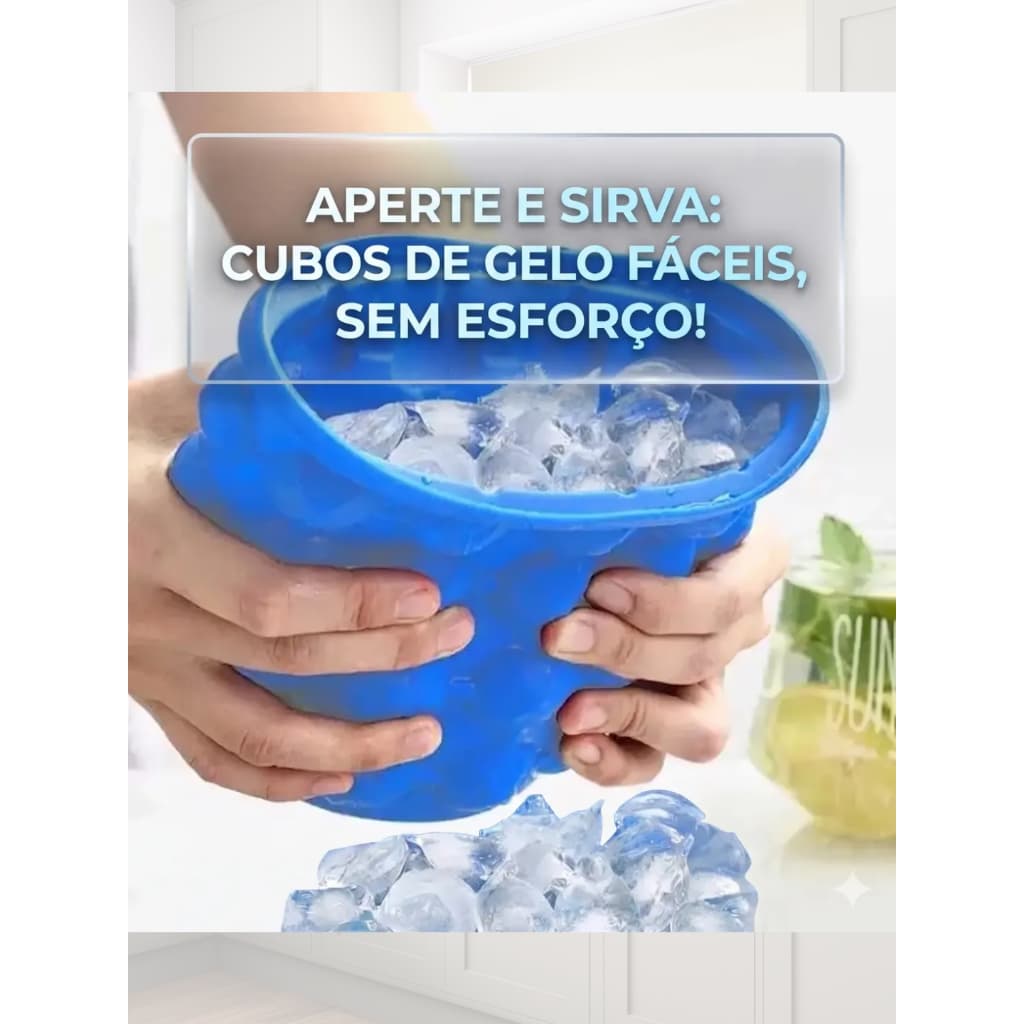 Kit 1/2/4 Baldes de Gelo Silicone Térmico - Gelo Prático e Rápido - refrigeração - porta bebidas