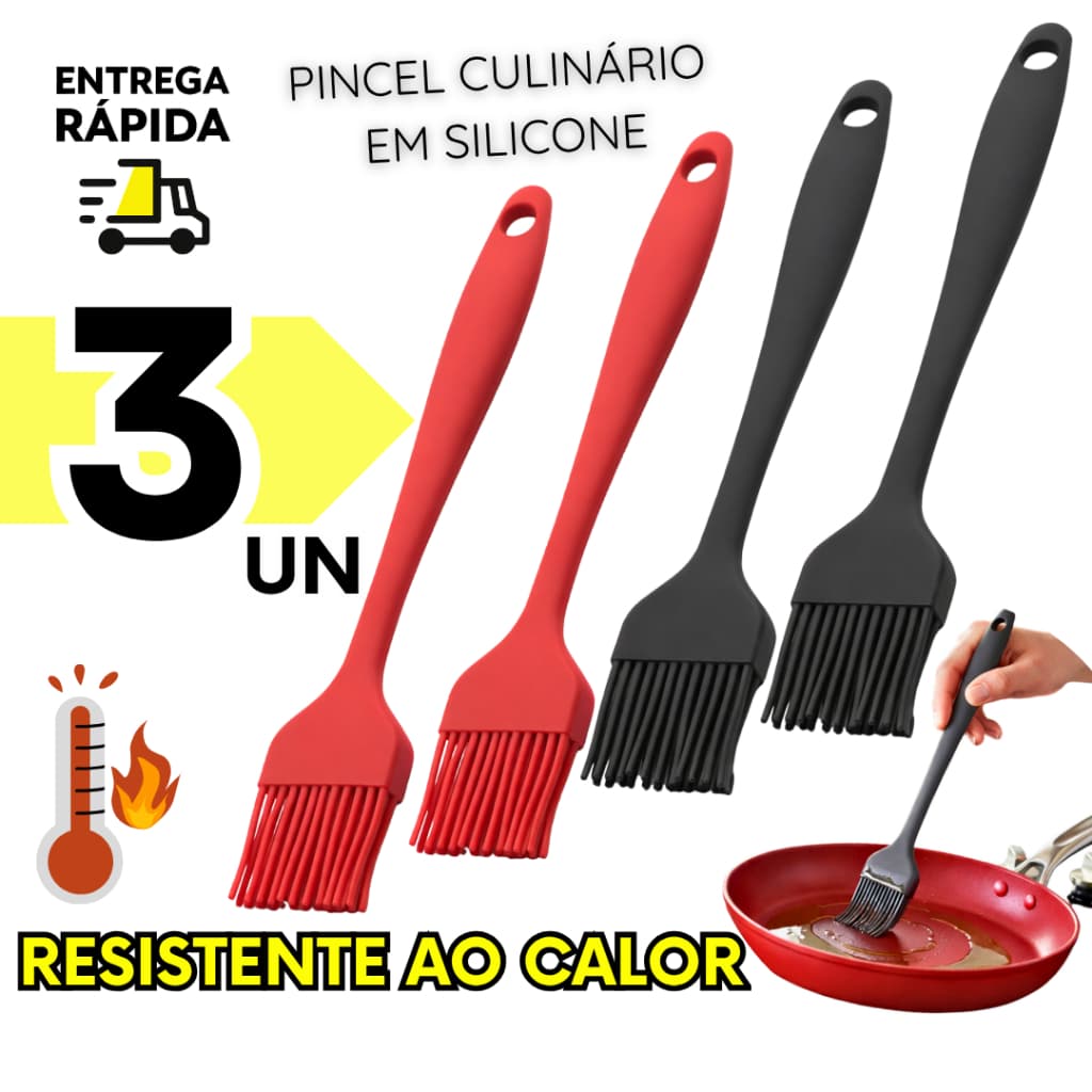 3, 2 ou 1 Pincel Culinário de Silicone Cozinha Churrasco Untar Forma Molhos Resistente ao Calor