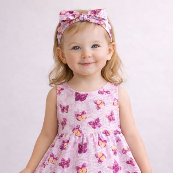 Vestido para Bebe Infantil  Estampado Borboleta Delicado, Confortável Roupa de bebe