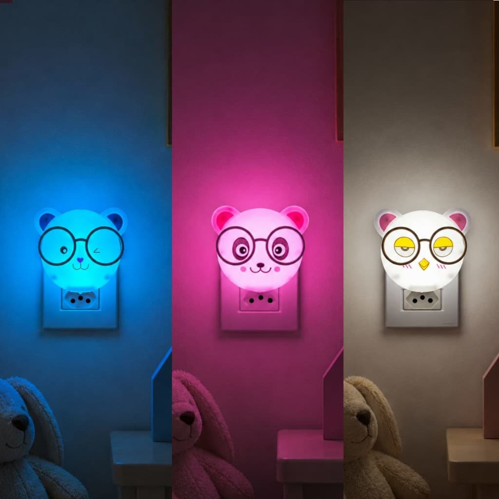 Luminária Decorativa Urso Tomada LED Infantil Noturna Bivolt Alfacell