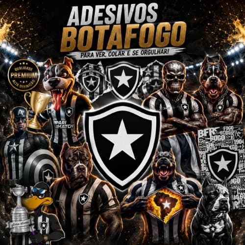 Adesivo Botafogo Cartela Combo de Adesivos Stickers Futebol Carioca Rio de Janeiro RJ Cristo Redentor Botafoguense