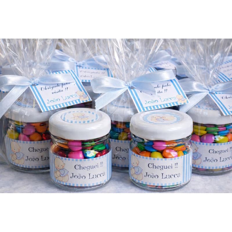 Lembrancinha Maternidade Personalizada | Potinho Decorado (SEM CONFETES) | Chá de Bebê | Nascimento
