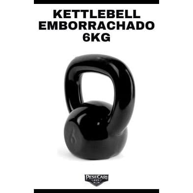 Kettlebell Emborrachado 6Kg – Peso para Academia Treino em Casa e Musculação Cross Fit Funcional