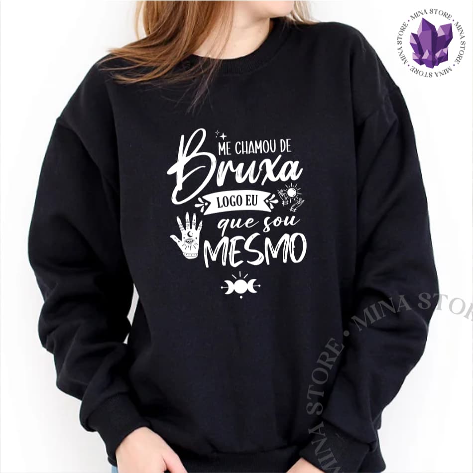Moletom Me Chamou de Bruxa Unissex Algodão Casual Confortável Masculino Feminino