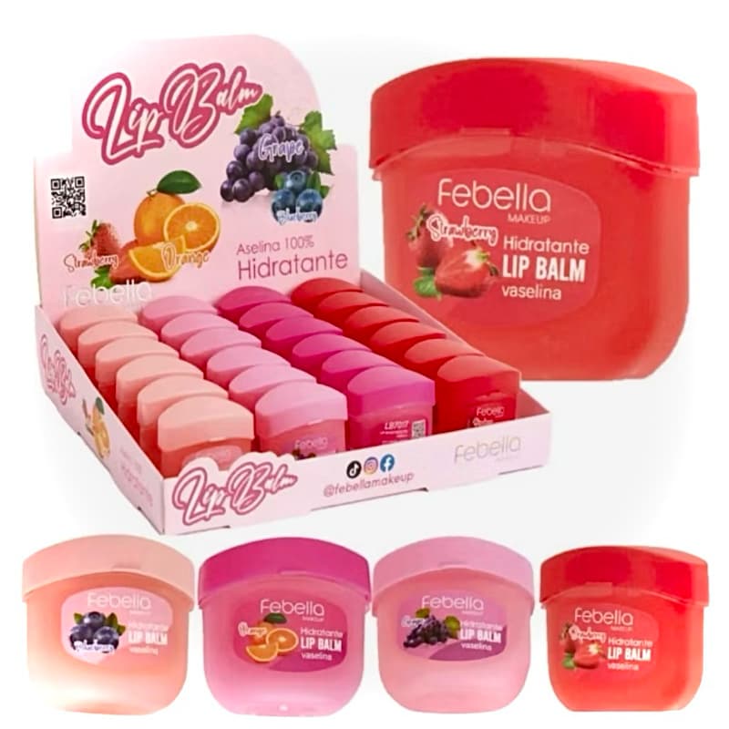 Febella Lip Balm Vaselina 10g com Hidratação Intensa para Lábios