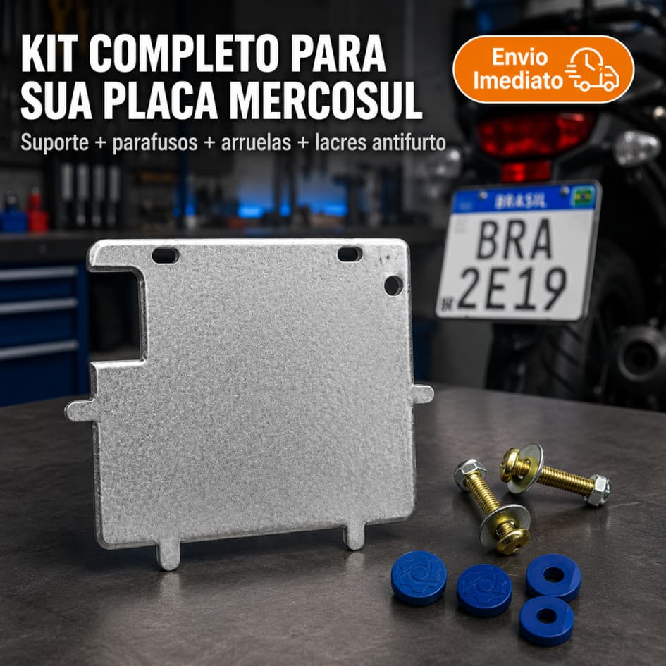 Suporte Protetor Para Placa De Motocicleta  Modelo Novo Material de Ferro
