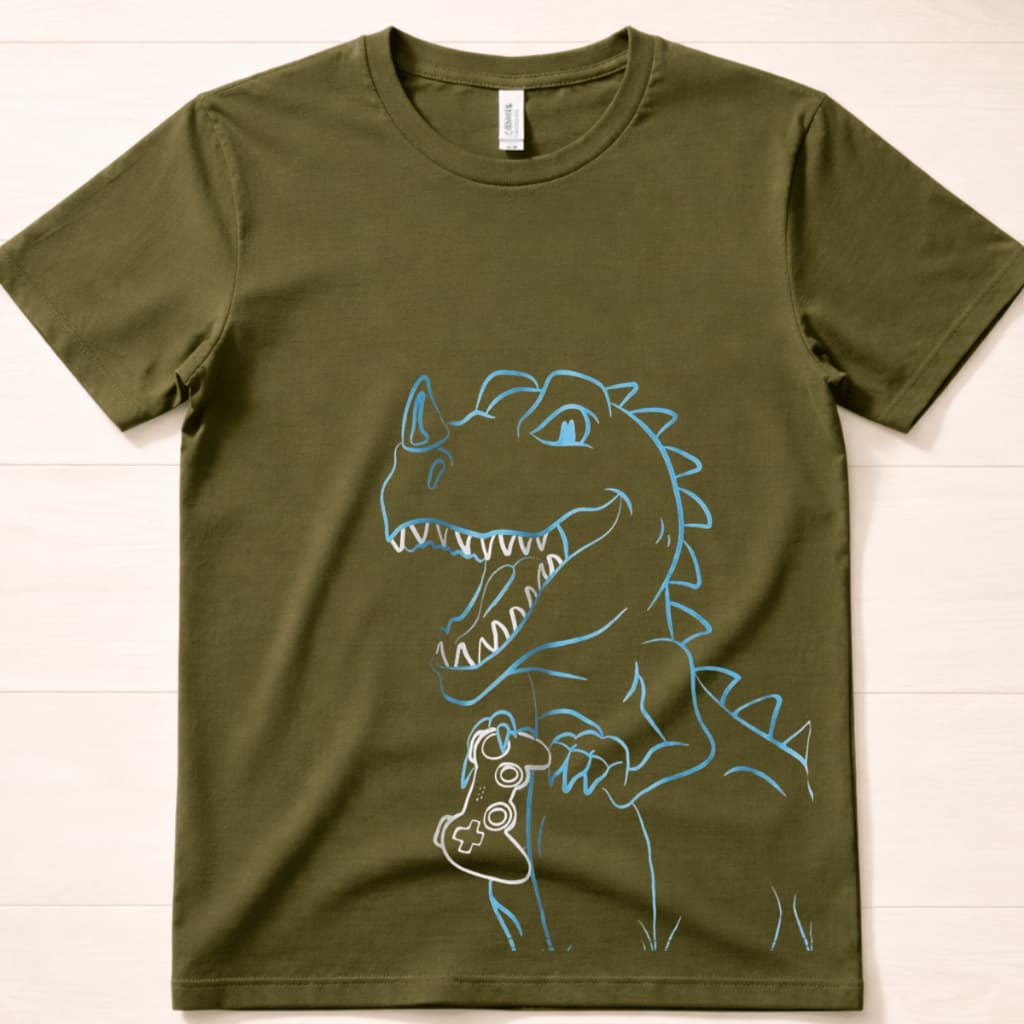 Blusa Infantil Dinossauro T Rex Menino Camisa Dino 100% Algodão Confortável para Criança
