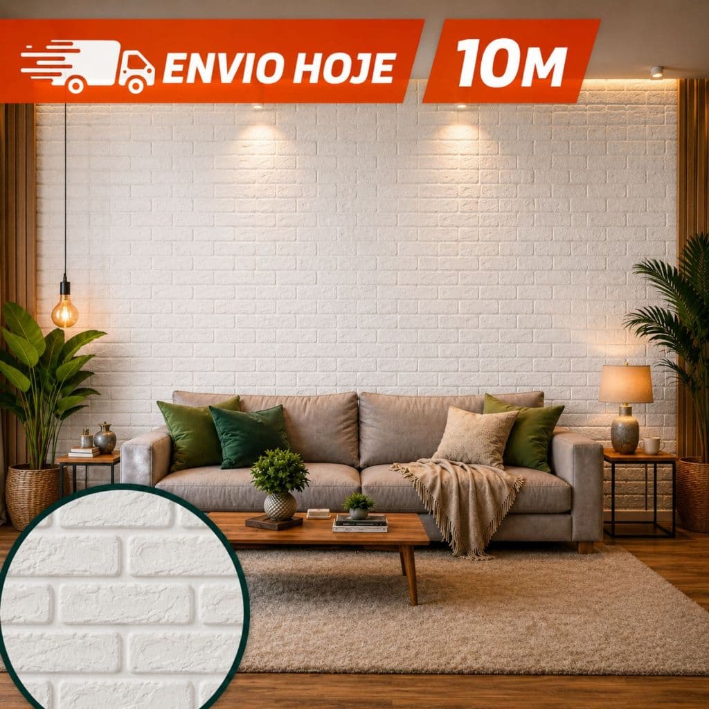 Papel De Parede Lavável Texturizado Tijolinho Tijolo Branco Preto Natural 3d Sala Quarto Autocolante