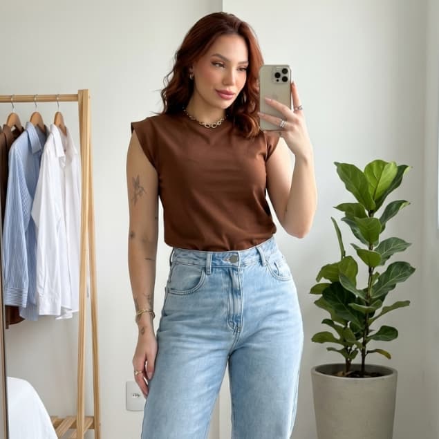 Blusa Regata feminina casual fresquinha elegante Malha 100% no algodão muscle tee toque macio look