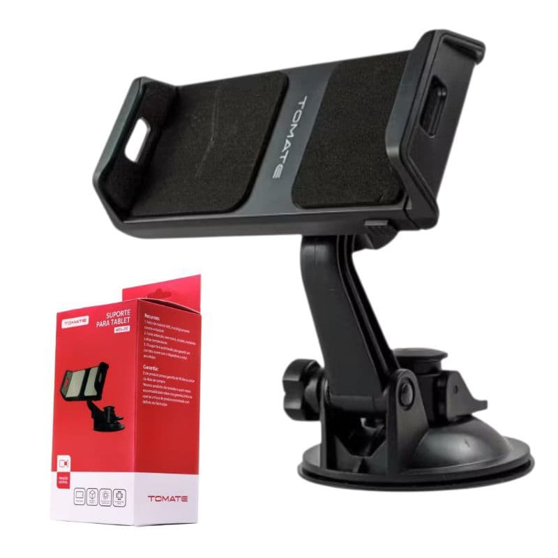 Suporte Veicular Tablet Celular Tomate MTG-212 Rotação 360° Ventosa Ajustável Painel Parabrisa