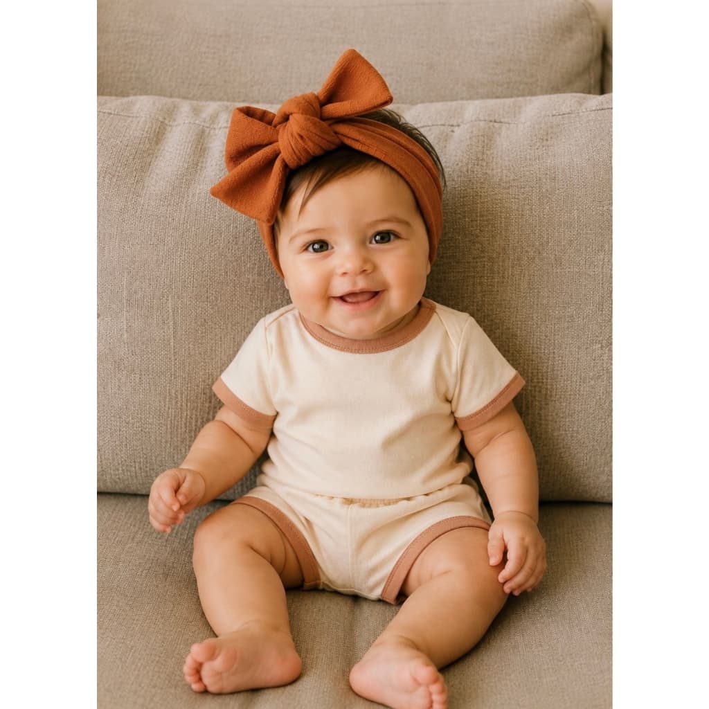 Conjunto de Bebê + Faixa de Cabelo Menina Roupa infantil Menina (03-06 meses); (06-09 meses)