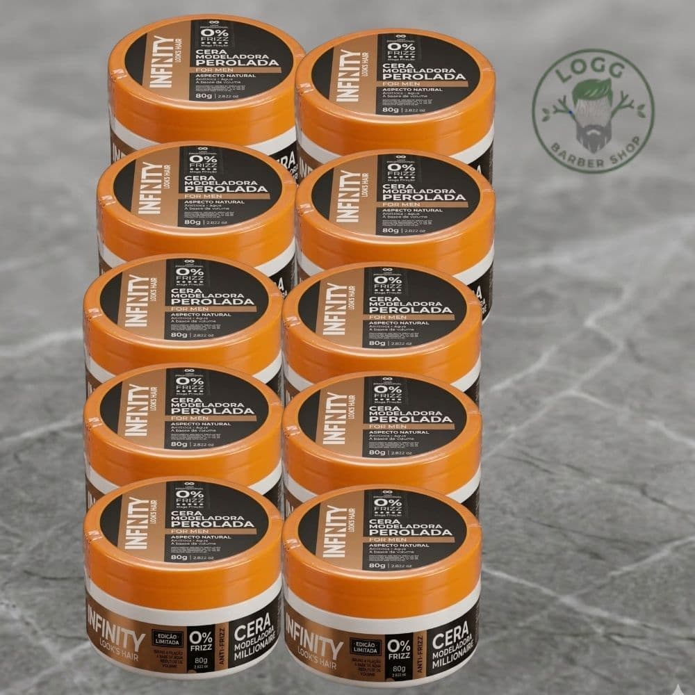 Kit 10x Cera Pomada Perolada Fox For Infinity 80g - Deixe seu cabelo perolado!