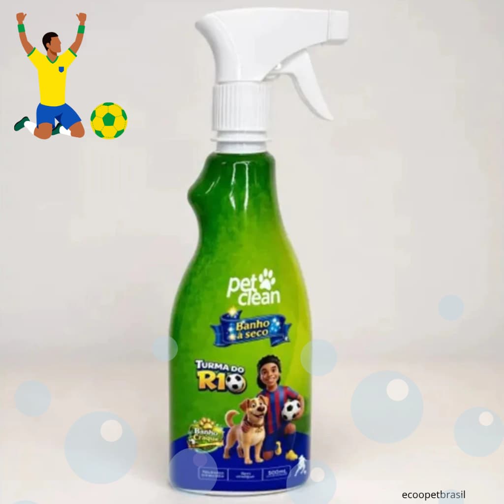 Banho A Seco para Cahorro Cães e Gatos Pet Clean Turma do R10 Ronaldinho - Edição Copa do Mundo