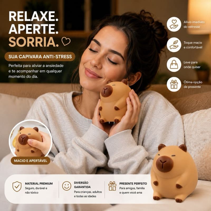 Capivara Anti Stress Fofinha Squishy Sensorial Viral TikTok