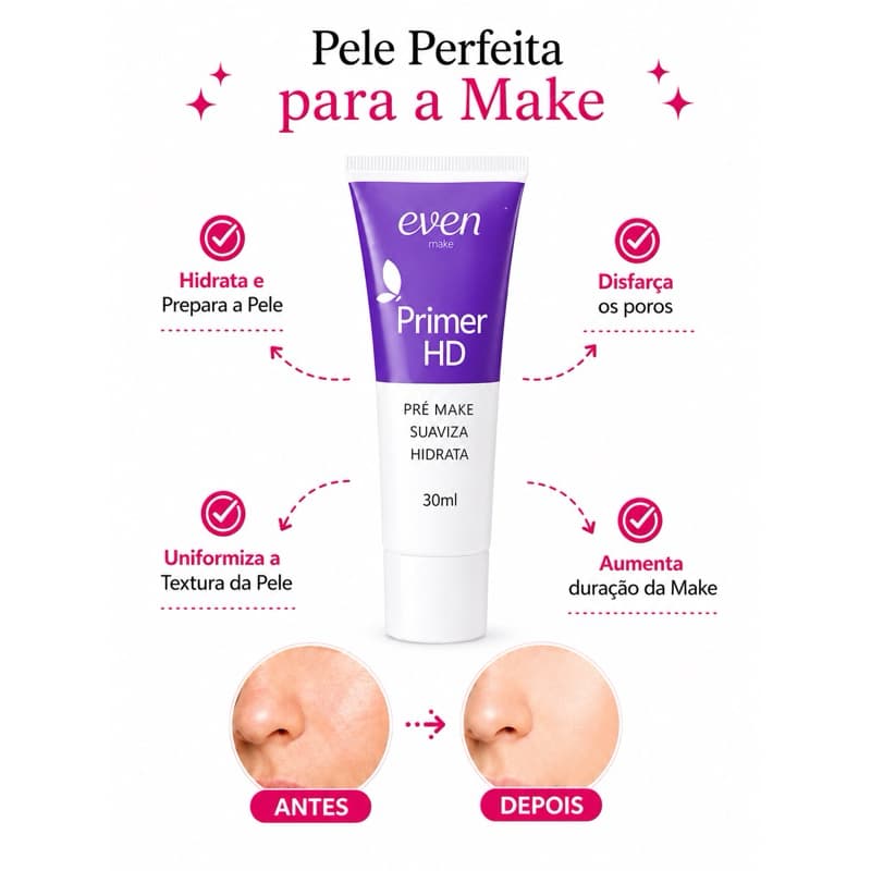 Primer Facial Suaviza Poros e Hidrata a Pele – Primer HD Even