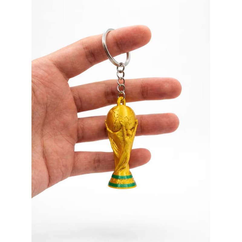 Kit Chaveiros Copa do Mundo Dourado-Mini Troféu Realista - Presente Perfeito para Fãs de Futebol