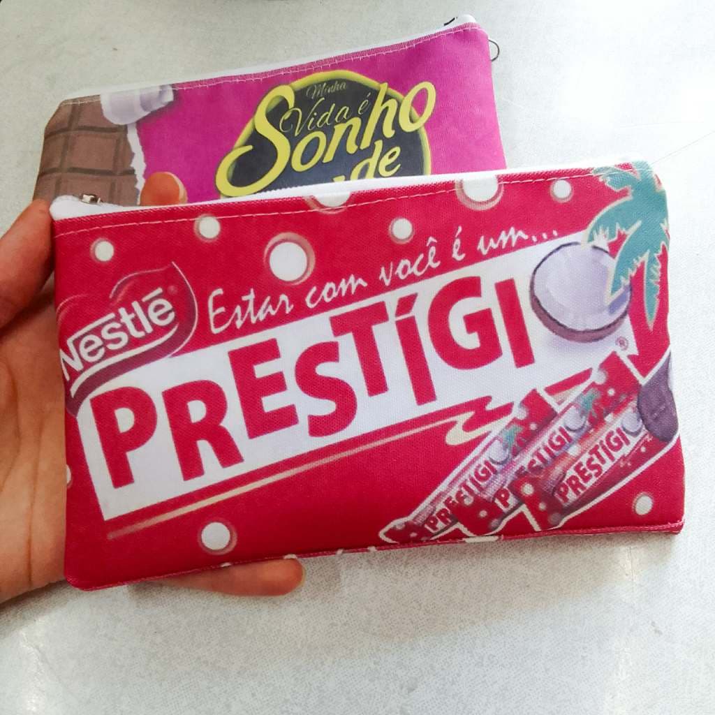 Necessaire Chocolate Cute Premium 🍫✨ | Porta Maquiagem Feminina Estampada | Bolsa Organizadora Fofa Grande Viagem Escola