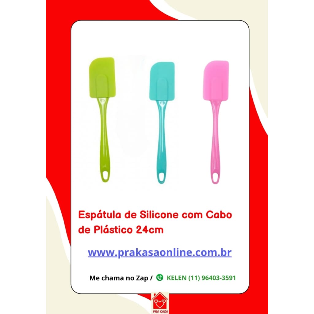 Espátula de Silicone com Cabo de Plástico 24cm