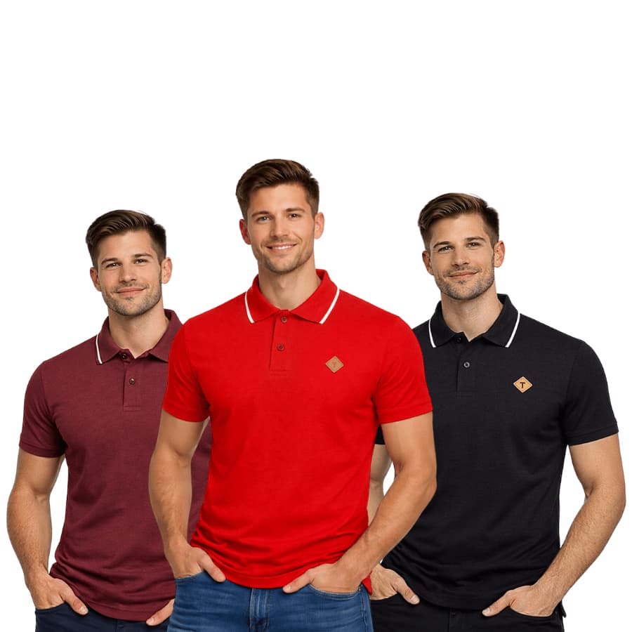 Kit 3 Camisa Gola Polo Algodão Malha Macia e Confortável.