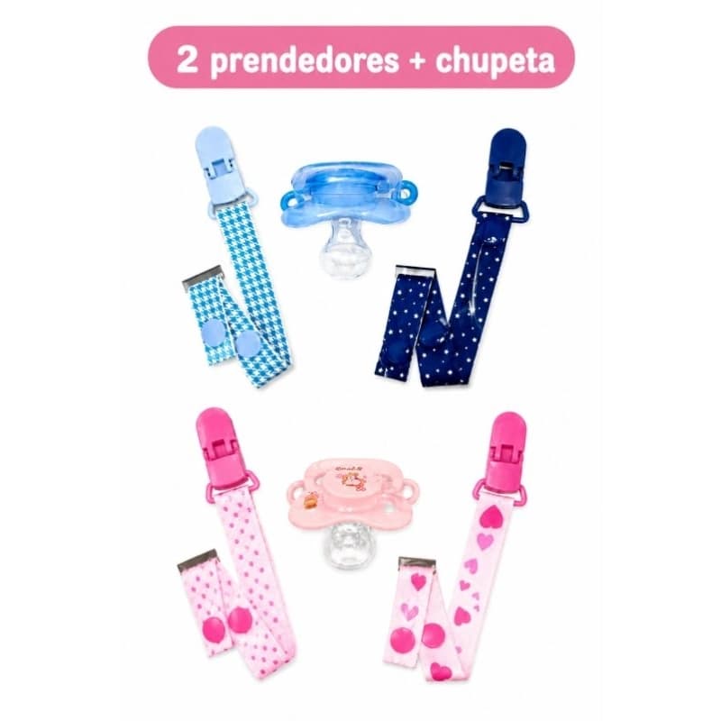 2 Prendedores + chupeta