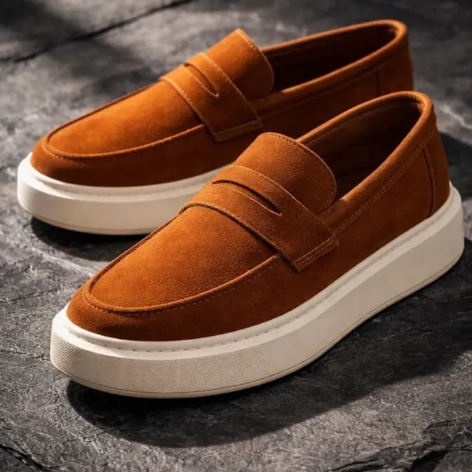 Sapato Slip On Loafer Vancouver Couro legítimo Palmilha Gel solado Alto