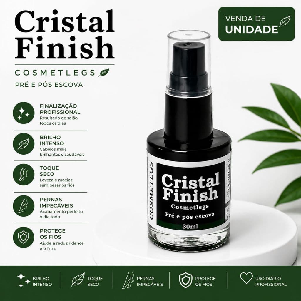 Óleo Verde Cristal reparador pós e pré escova cabelos