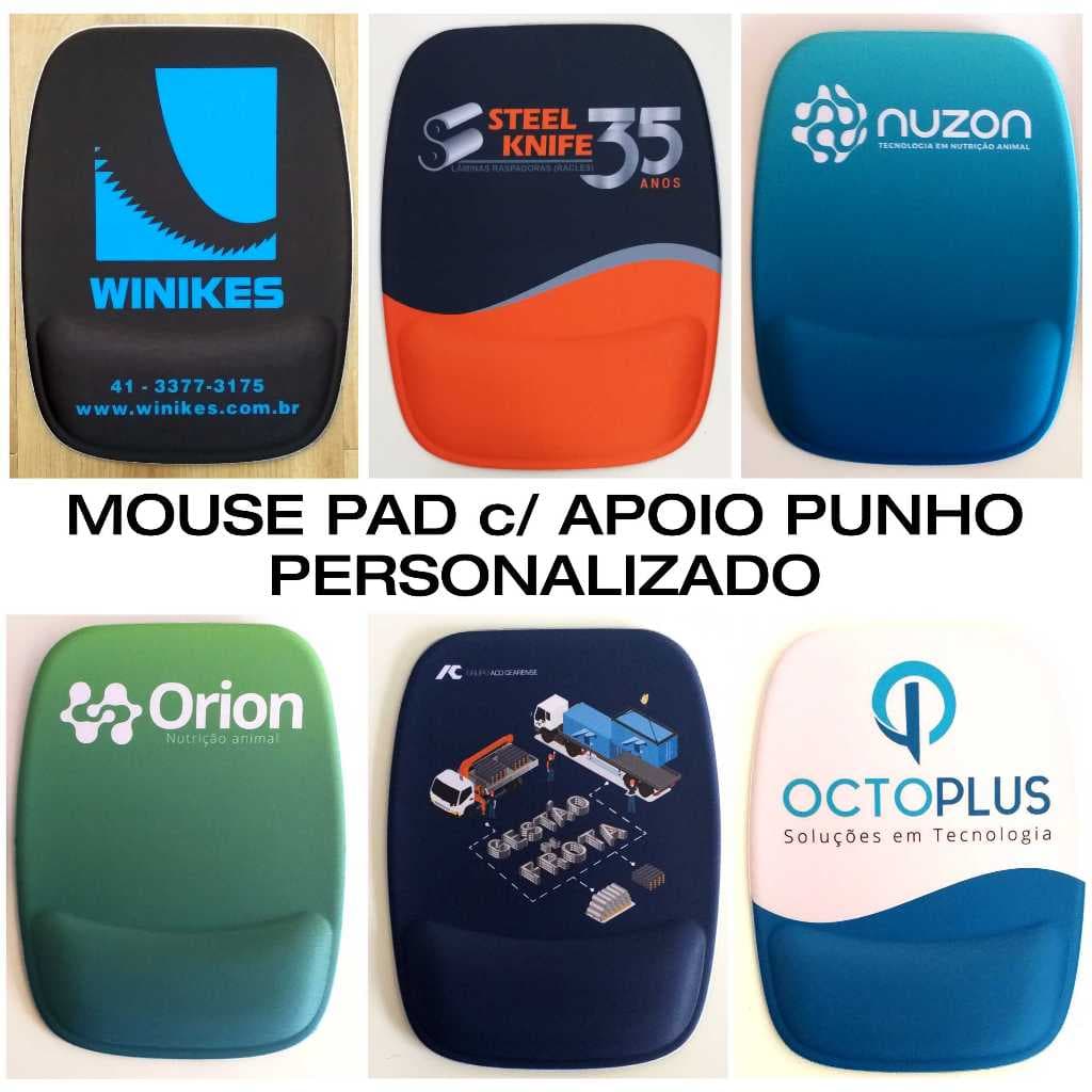 10 Mouse Pads com Apoio Personalizados - Descanso Retangular