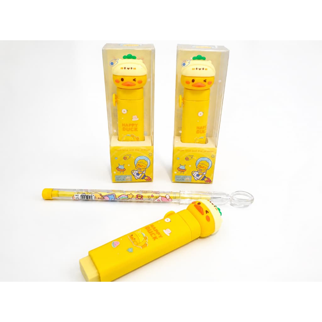 Kit Papelaria Fofa – Lapiseira + Borracha Retrátil + Lupa Aumentativa