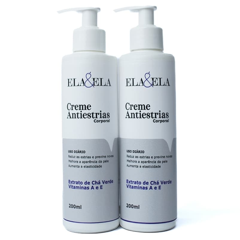 Kit 2X Creme Anti Estrias ELA&ELA - Reduz Estrias e Recupera a Elasticidade da Pele